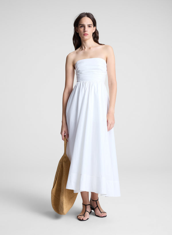 a.l.c. Tate Strapless Midi Dress White