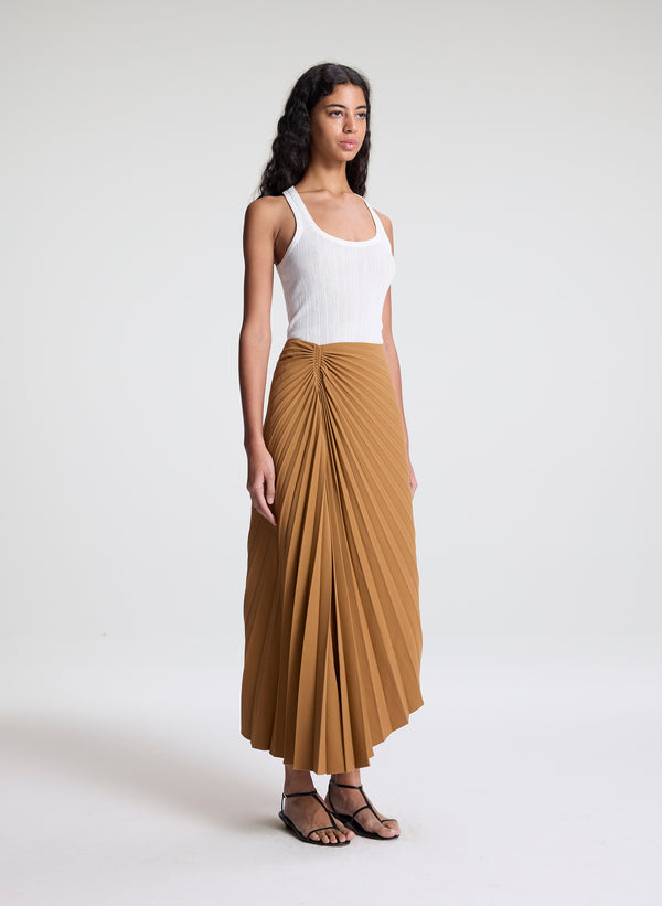 A.l.c. Tracy Pleated Tailored Skirt British Khaki