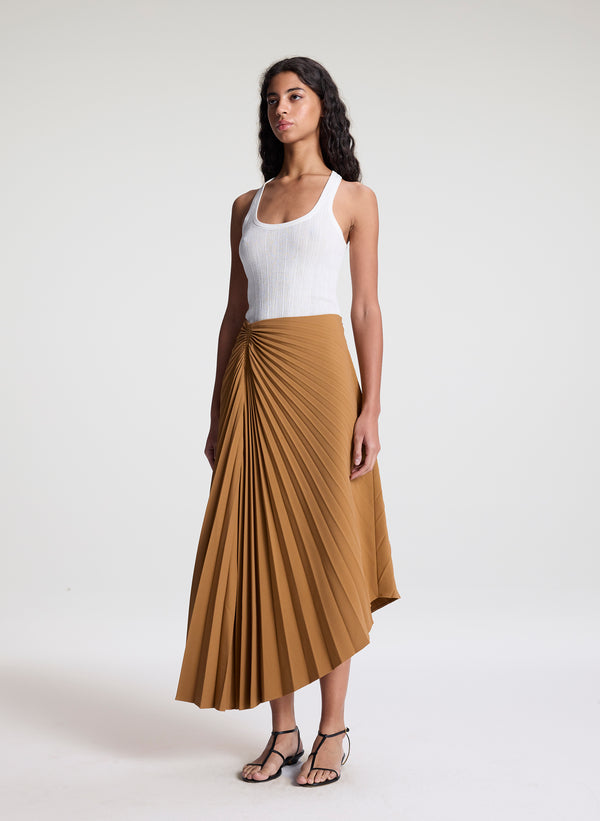 A.l.c. Tracy Pleated Tailored Skirt British Khaki