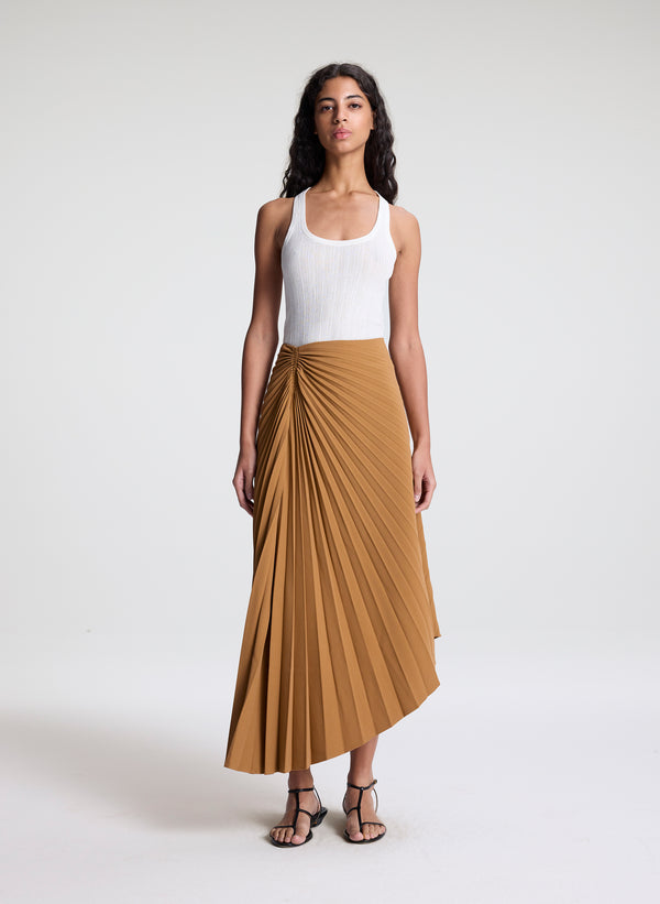 a.l.c. Tracy Pleated Tailored Skirt British Khaki