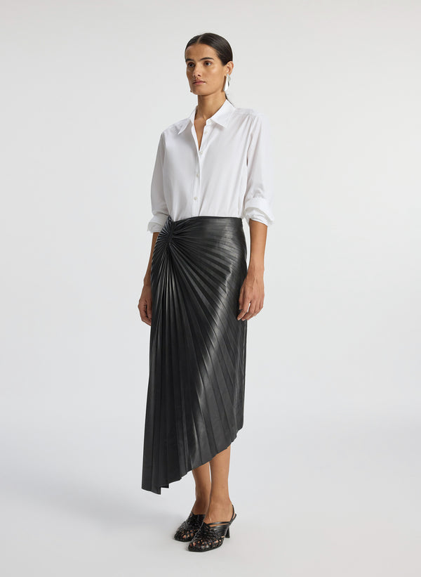 A.l.c. Tracy Smooth Vegan Leather Skirt Black
