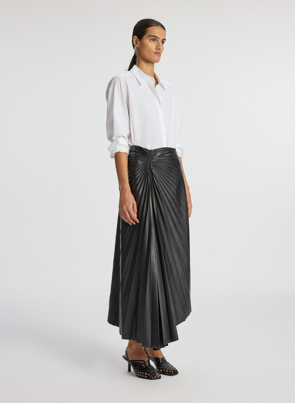A.l.c. Tracy Smooth Vegan Leather Skirt Black
