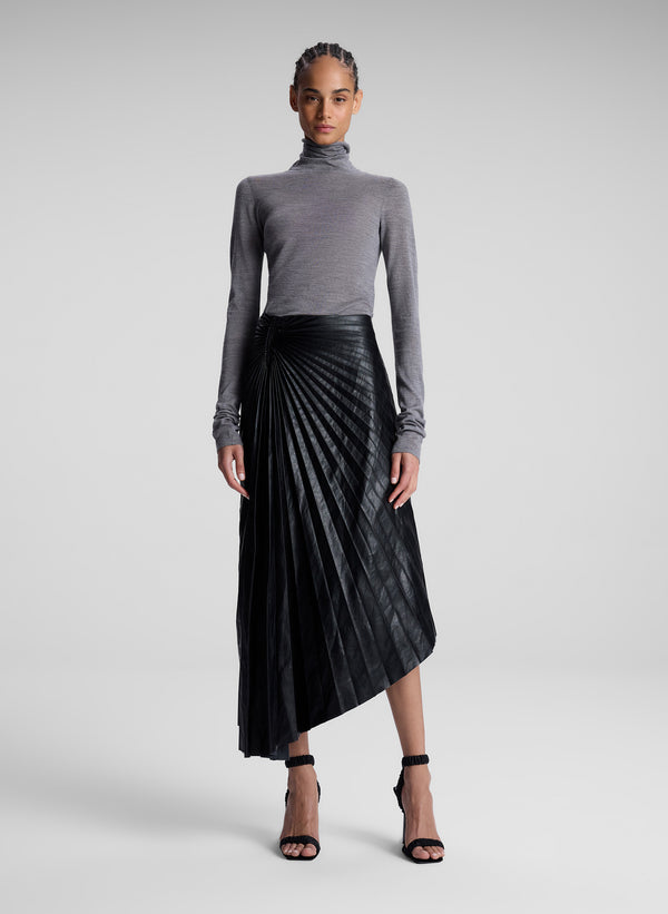 A.l.c. Tracy Textured Vegan Leather Skirt Black