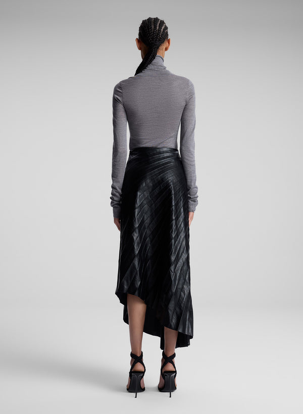 A.l.c. Tracy Textured Vegan Leather Skirt Black