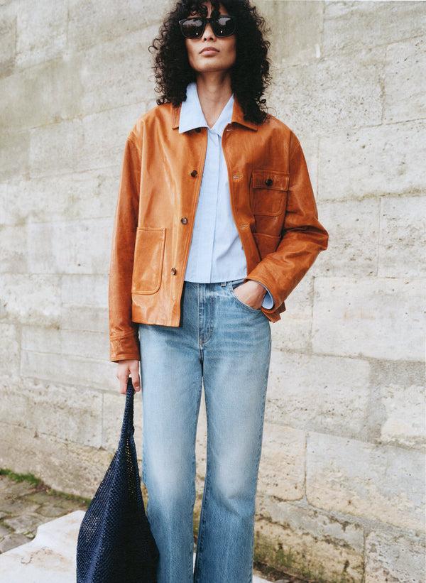 a.l.c. Ty Leather Jacket Whiskey