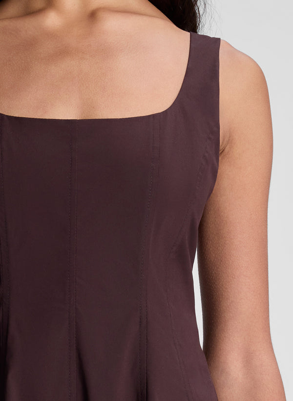 A.l.c. Veda Stretch Cotton Midi Dress Ganache