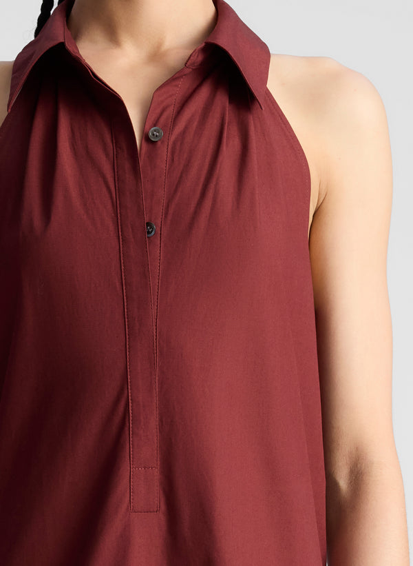 A.l.c. Vera Cotton Midi Dress Dark Bosco