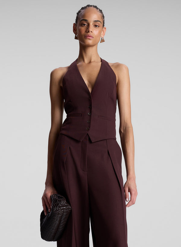 a.l.c. Woodson II Tailored Vest Chocolate Plum