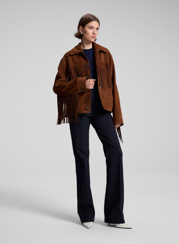 A.l.c. Wren Suede Fringe Jacket Timberglaze