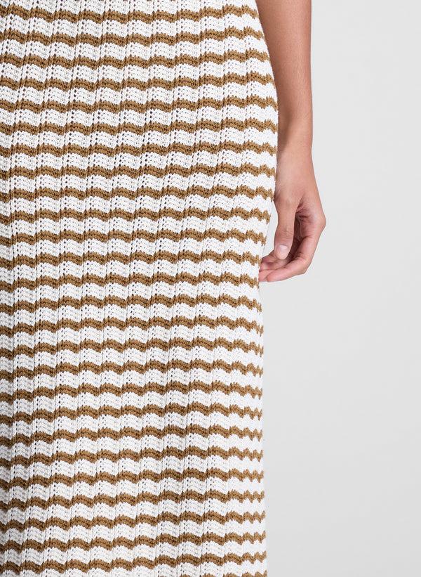 A.l.c. Alexis Striped Knit Skirt Parchment/Aged Bronze Stripe