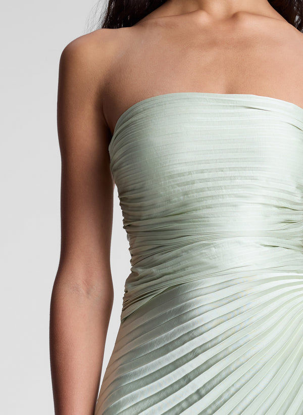 A.l.c. Bianca Strapless Pleated Maxi Dress Spearmint