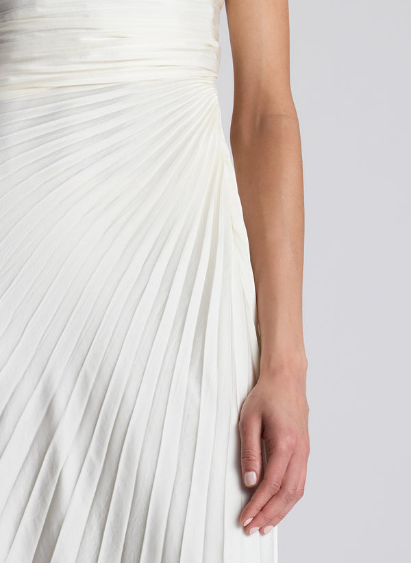 A.l.c. Bianca Strapless Pleated Maxi Dress Whisper White