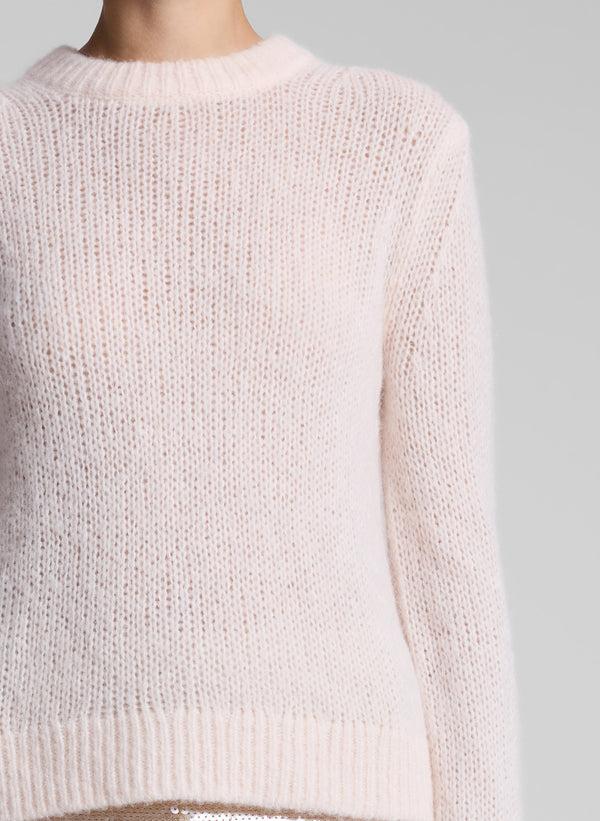 A.l.c. Bowie Sheer Alpaca Crewneck Sweater Light Pink
