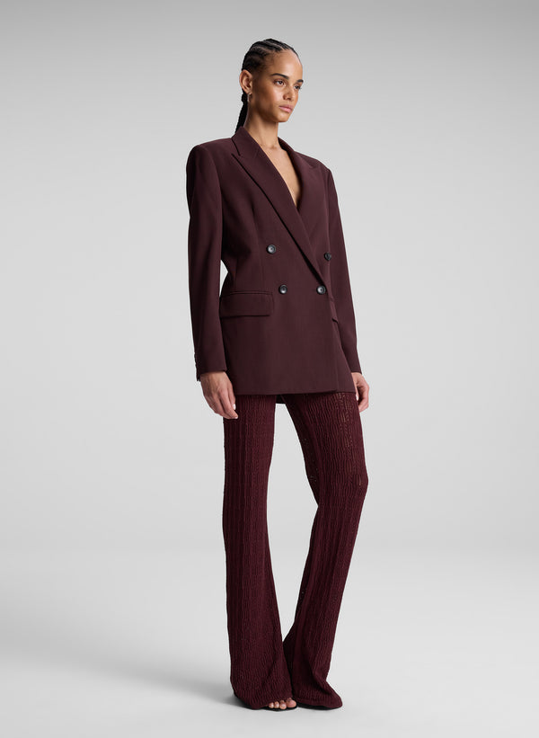 A.l.c. Calla Oversized Tailored Jacket Chocolate Plum