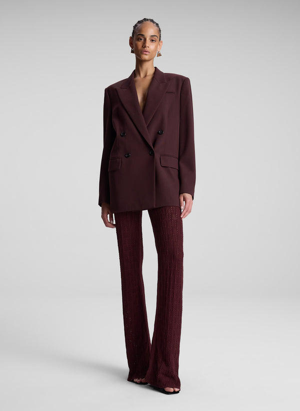 a.l.c. Calla Oversized Tailored Jacket Chocolate Plum