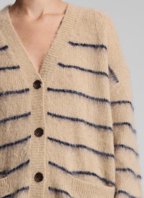 A.l.c. Cody Oversized Alpaca Cardigan Dark Taupe/Navy