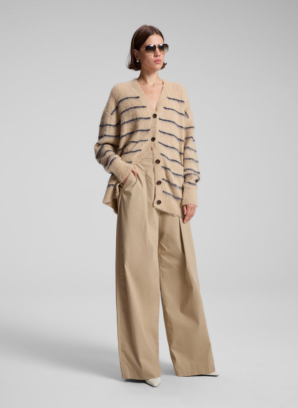 a.l.c. Cody Oversized Alpaca Cardigan Dark Taupe/Navy