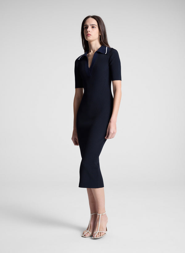 A.l.c. Darcy Knit Midi Dress Midnight/Navy/Parchment