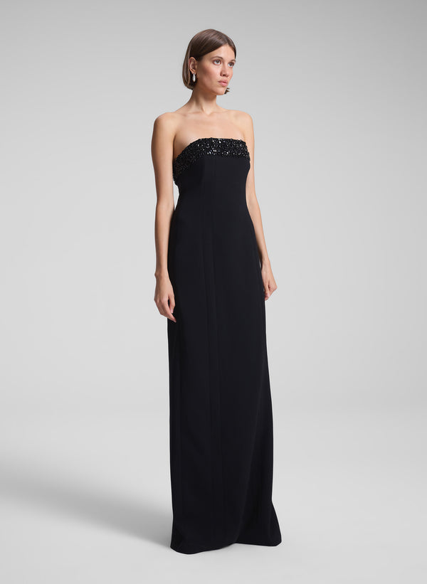 A.l.c. Elizabeth Strapless Embellished Gown Black/Jet