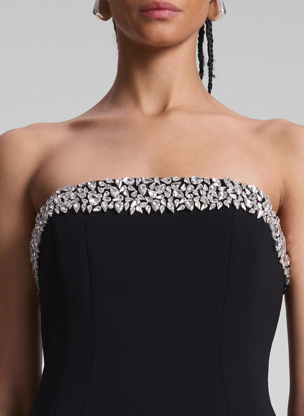 A.l.c. Elsie Strapless Embellished Mini Dress Black/Crystal