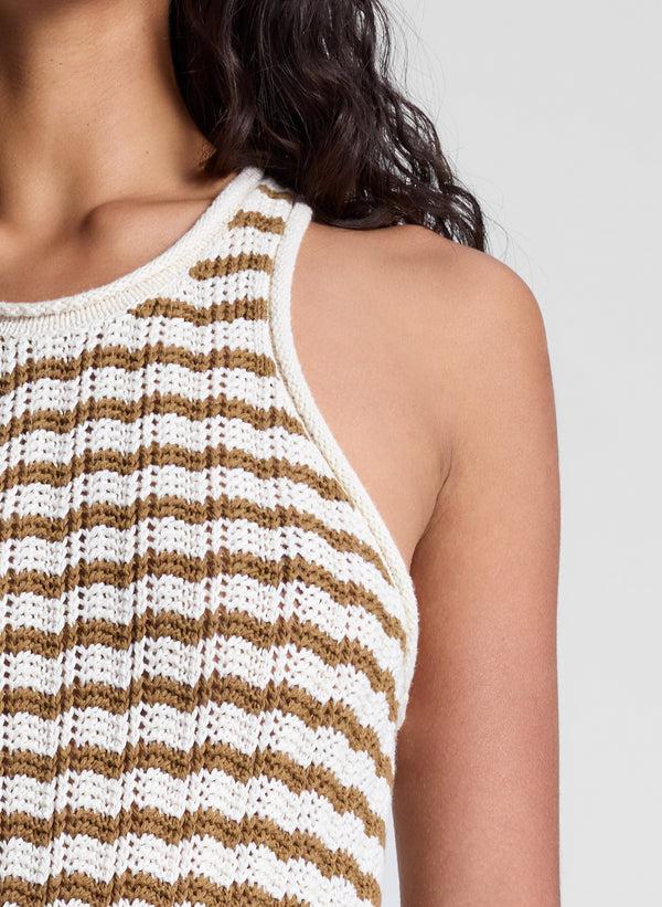 A.l.c. Kendra Striped Knit Mini Dress Parchment/Aged Bronze Stripe