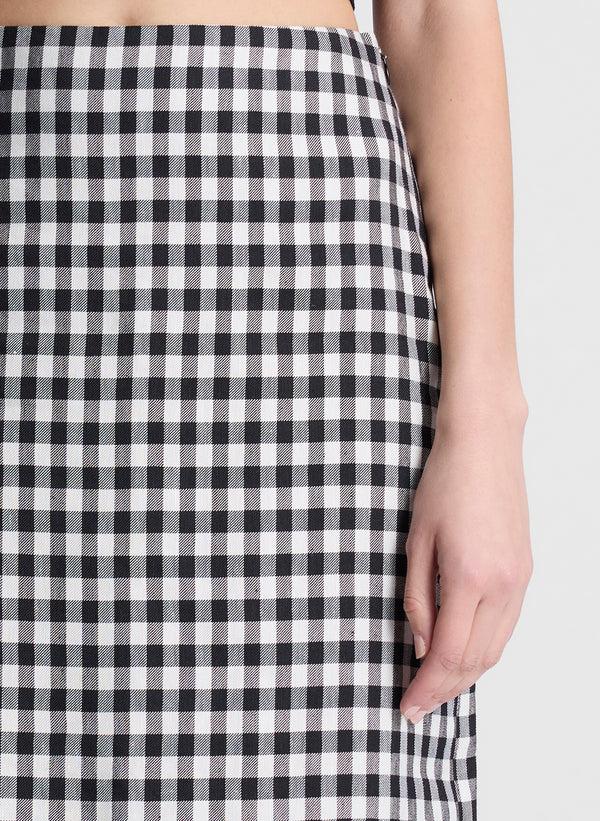 A.l.c. Phoebe Tailored Gingham Midi Skirt Black/Cream
