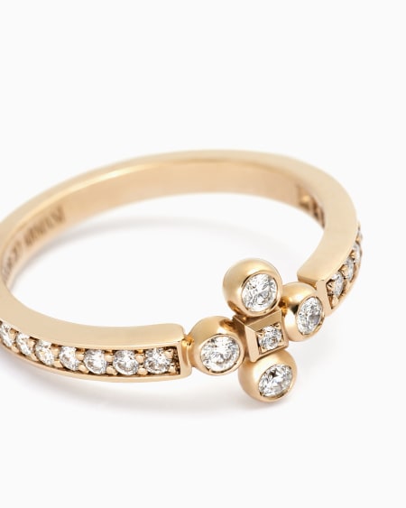 A|x Armani Exchange 18k Gold And Diamond Gioia Ring