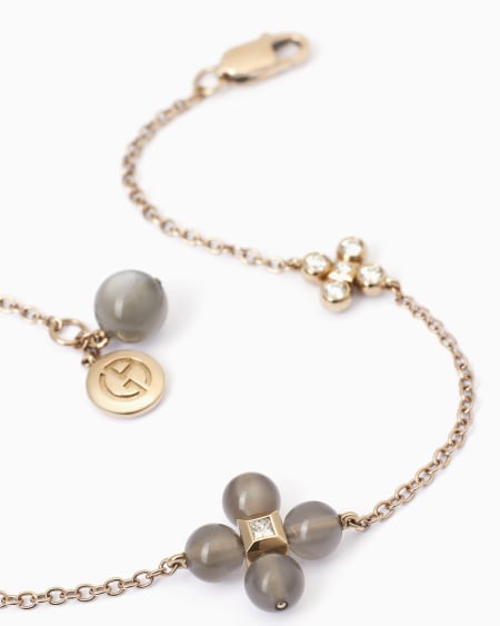 A|x Armani Exchange 18k Gold Diamond And Moonstone Gioia Bracelet