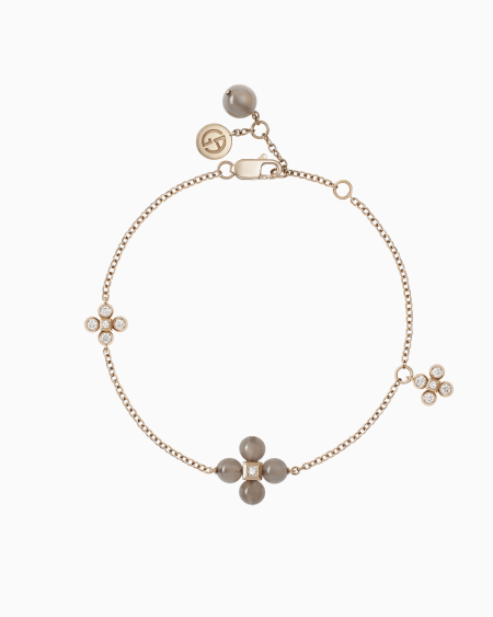 a|x armani exchange 18k gold diamond and moonstone Gioia bracelet