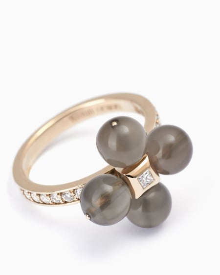 A|x Armani Exchange 18k Gold Diamond And Moonstone Gioia Ring