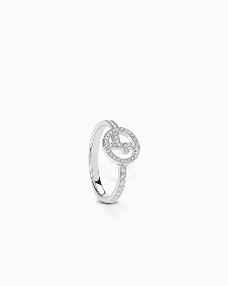 a|x armani exchange 18K white-gold diamond Borgonuovo ring