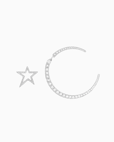 a|x armani exchange 18K white-gold diamond Firmamento earrings