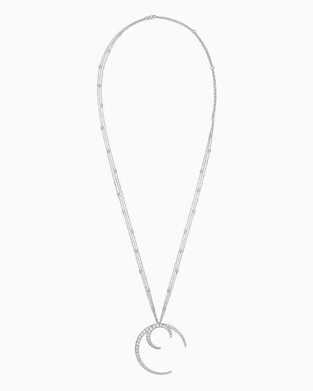 a|x armani exchange 18K white-gold diamond Firmamento necklace