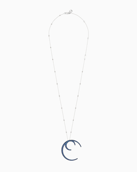 a|x armani exchange 18K white-gold sapphire Firmamento necklace