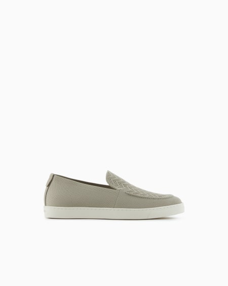 a|x armani exchange ASV chevron jacquard slip-ons