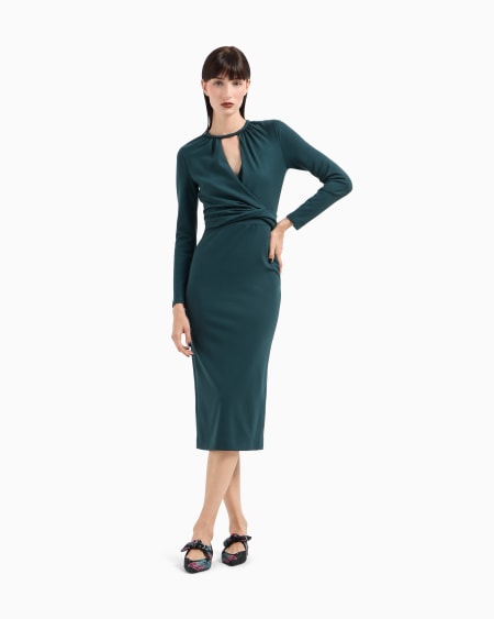 A|x Armani Exchange ASV Viscose-blend Midi Dress