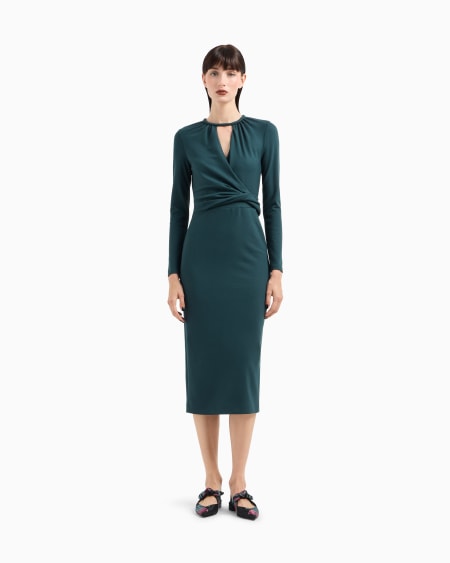 A|x Armani Exchange ASV Viscose-blend Midi Dress