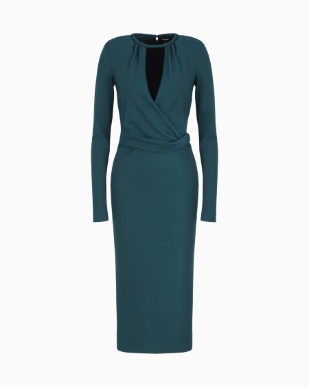 a|x armani exchange ASV viscose-blend midi dress