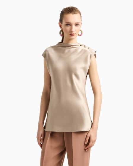 A|x Armani Exchange Blouse In Double Silk Satin