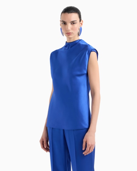 A|x Armani Exchange Blouse In Double Silk Satin
