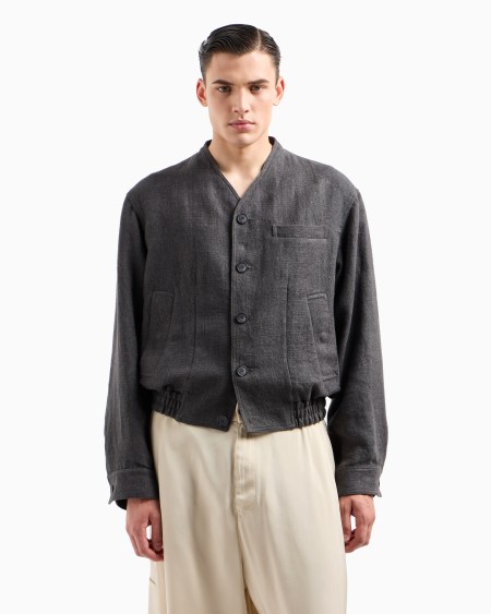 A|x Armani Exchange Blouson In Linen Canvas