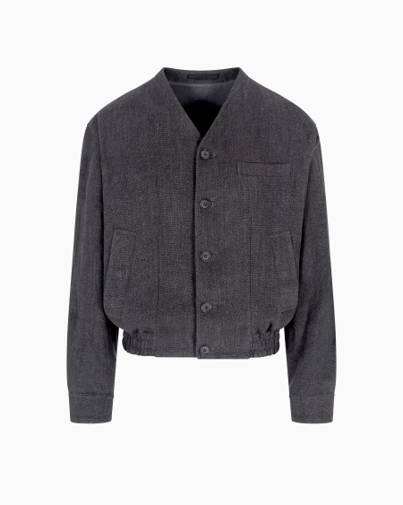 A|x Armani Exchange Blouson In Linen Canvas