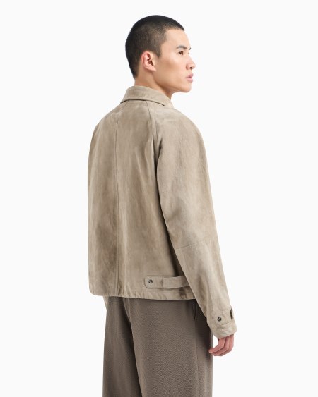 A|x Armani Exchange Blouson In Suede Lambskin