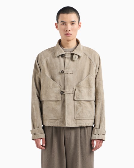 A|x Armani Exchange Blouson In Suede Lambskin