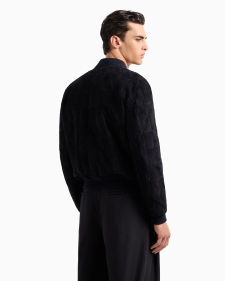 A|x Armani Exchange Blouson In Suede Lambskin