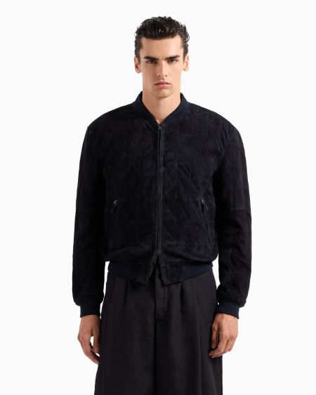 A|x Armani Exchange Blouson In Suede Lambskin