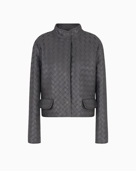 a|x armani exchange Braided nappa leather blouson