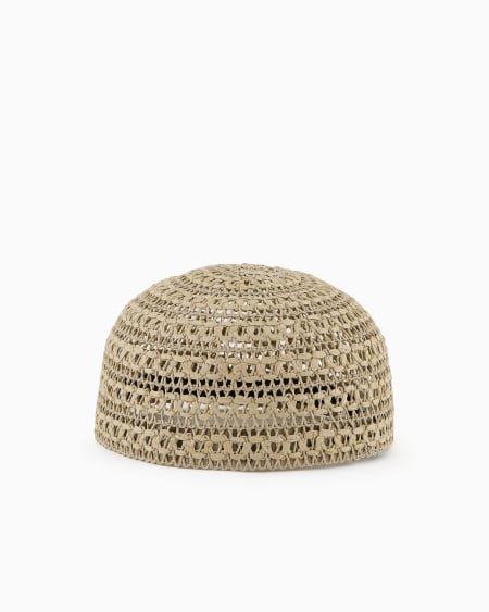 A|x Armani Exchange Braided Webbing Beanie Hat