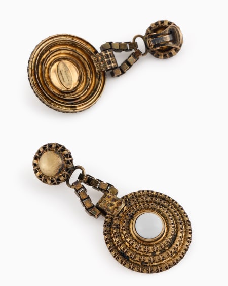 A|x Armani Exchange Bronze Clip-on Pedant Earrings