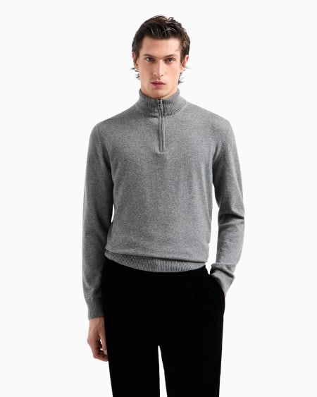 A|x Armani Exchange Cashmere Mock-neck Jumper